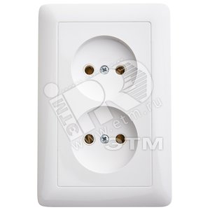 ХИТ Розетка двойная без заземления скрытая 250В 10А белая - Schneider Electric
