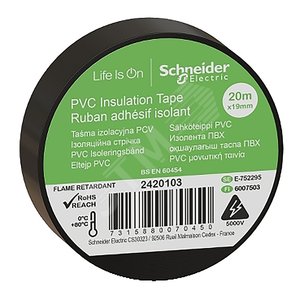 ИЗОЛЕНТА ПВХ 19мм Х 20м ЧЁРНАЯ (IMT38203) - Schneider Electric