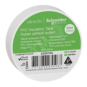 ИЗОЛЕНТА ПВХ 19мм Х 20м БЕЛАЯ - Schneider Electric