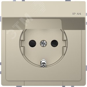 Розетка D-Life 16А с заземляющим контактом и      крышкой IP 44 сахара SD (MTN2314-6033) - Schneider Electric