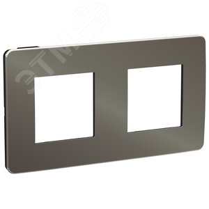 Рамка UNICA STUDIO двухпостовая никель/антрацит (NU280453)