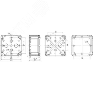 ПЛАСТ.КОРОБКА PK-UL IP66 116x116x62 | NSYTBP11116 | Schneider Electric - фото 3
