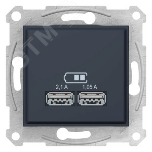 Sedna USB Розетка механизм 2x1,05А графит (SDN2710270) - Schneider Electric