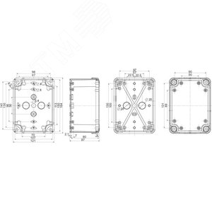Коробка пластиковая 164х121х87 с ABS серая RAL7035 (NSYTBS16128) - фото 3