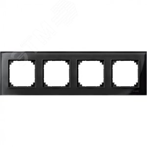 Рамка 4 поста стеклянная черный оникс (MTN404403) - Schneider Electric