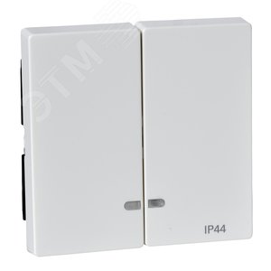 Клавиша 2шт с окошком для светоиндикатора IP44 белый (MTN3424-0319) 2