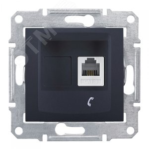 Sedna Розетка телефонная RJ11 в рамку графит (SDN4101170) - Schneider Electric