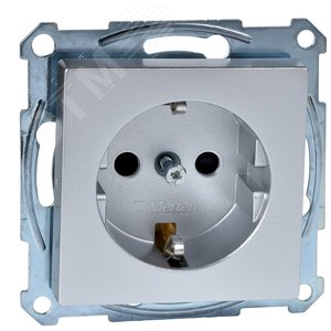 Sys M Розетка с заземлением со шторками в рамку алюминий SCHUKO (MTN2300-0460) 3