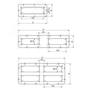 плата кабельного вводаб стальная с вырезом под мембрану, 545Х130(ШХГ) мм | NSYTLF2FL | Schneider Electric 2