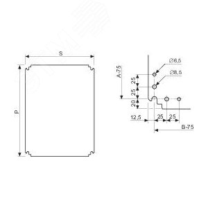 Плата монтажная для навесных шкафов 500х400мм (полиэстер) 8