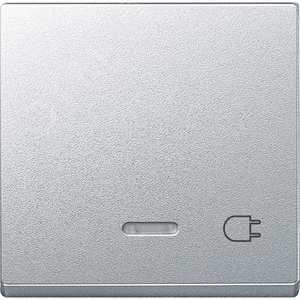 Клавиша с окошком для светоиндикатора штепсельная вилка алюминий 2