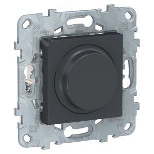 Светорегулятор UNICA NEW LED поворотно-нажимной универсальный 5-200Вт антрацит (NU551454) - Schneider Electric
