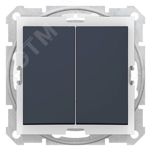 Sedna Выключатель двухклавишный IP44 графит (SDN0300470) - Schneider Electric