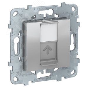 Панель лицевая UNICA NEW RJ45 KEYSTONE/SYSTIMAX алюминий (NU546130)