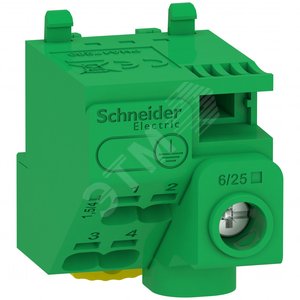 ШИНА PE PRAGMA 1 ОТВ. 6-25КВ.ММ (ВИНТ) И 4 ОТВ. 1,5-4КВ.ММ (САМОЗАЖИМ) ДО 63А - Schneider Electric