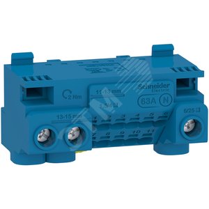 ШИНА N PRAGMA 3 ОТВ. 6-25КВ.ММ (ВИНТ) И 11 ОТВ. 1,5-4КВ.ММ (САМОЗАЖИМ) ДО 63А - Schneider Electric
