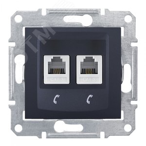 Sedna Розетка двойная телефонная графит (SDN4201170)