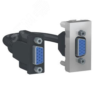 Розетка UNICA MODULAR HD15 female (VGA) 1 модуль алюминий (NU343230)
