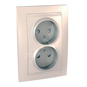 UNICA Розетка х2 в сборе с/ш б/з беж - Schneider Electric