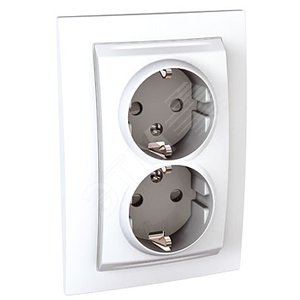 UNICA Розетка х2 в сборе с/ш с/з бел - Schneider Electric