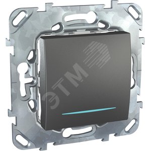 Unica TOP Графит Выключатель 1-клавишный (сх.1) с подсветкой | MGU5.201.12NZD | Schneider Electric - Schneider Electric