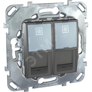 UNICAtop Розетка комп.2хRJ45 в рамку ( графит ) - Schneider Electric