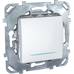Unica Белый Выключатель 1-клавишный кнопочный с подсветкой | MGU5.206.18NZD | Schneider Electric - Schneider Electric