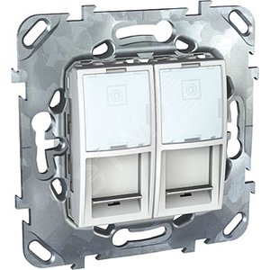 Unica Белый Розетка комп(RJ45) 2-ая кат.6 с полем для надписи | MGU5.2424.18ZD | Schneider Electric - Schneider Electric
