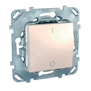 Выключатель одноклавишный, двухполюсный, в рамку, бежевый - Schneider Electric