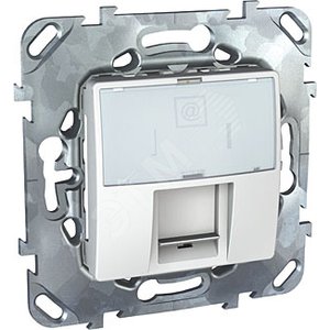 Unica Белый Розетка комп(RJ45) 1-ая кат.5е с полем для надписи | MGU5.421.18ZD | Schneider Electric - Schneider Electric