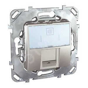 Unica TOP Алюминий Розетка компьютерная 1-ая RJ45 кат.5Е с полем для надписи | MGU5.421.30ZD | Schneider Electric