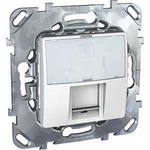 Unica Белый Розетка комп(RJ45) 1-ая кат.6 с полем для надписи | MGU5.425.18ZD | Schneider Electric - Schneider Electric