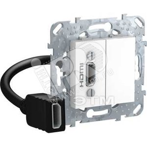 UNICA HDMI-коннектор с переходником, белый - Schneider Electric