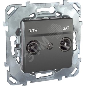 Unica TOP Графит Розетка TV-SAT оконечная | MGU5.455.12ZD | Schneider Electric - Schneider Electric