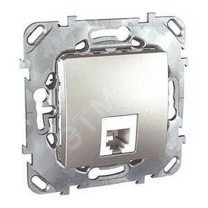 Unica TOP Алюминий Розетка ТЛФ 1-ая RJ11 4 контакта | MGU5.492.30ZD | Schneider Electric - Schneider Electric