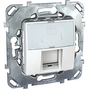 Unica Белый Розетка ТЛФ(RJ12) 1-ая 6 контактов с полем для надписи | MGU5.493.18ZD | Schneider Electric - Schneider Electric