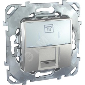 Розетка телефонная 1хRJ12 6 контактов алюминий - Schneider Electric