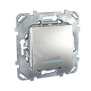Unica TOP Алюминий Светорегулятор нажимной универсальный (диммер) 20-350Вт | MGU5.515.30ZD | Schneider Electric