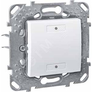 Выключатель двухкнопочный с индикатором LED белый