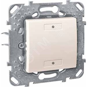 Выключатель двухкнопочный с индикатором LED бежевый