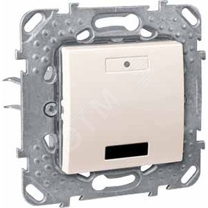 2-КНОП. ВЫК-ЛЬ С LED, С ИК-ПРИЕМН., БЕЖ.