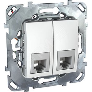 Розетка телефонная 2хRJ12 6 контактов белый - Schneider Electric
