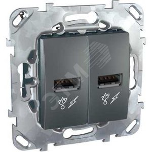 Устройство зарядное USB 2.0 графит - Schneider Electric
