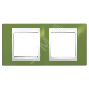 Unica Хамелеон Фисташковый/Белый Рамка 2-ая горизонтальная | MGU6.004.866 | Schneider Electric - Schneider Electric