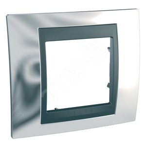 Unica TOP Хром/Графит Рамка 1-ая | MGU66.002.210 | Schneider Electric - Schneider Electric
