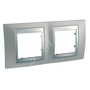 Unica TOP Никель/Алюминий Рамка 2-ая | MGU66.004.039 | Schneider Electric - Schneider Electric
