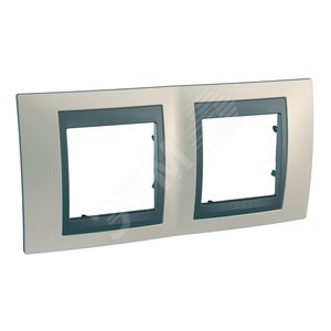 Unica TOP Опал/Графит Рамка 2-ая | MGU66.004.295 | Schneider Electric - Schneider Electric