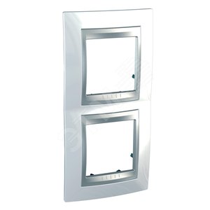 Unica TOP Нордик/Алюминий Рамка 2-ая вертикальная | MGU66.004V.092 | Schneider Electric - Schneider Electric