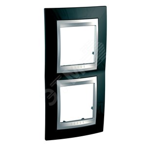 Unica TOP Родий/Алюминий Рамка 2-ая вертикальная | MGU66.004V.093 | Schneider Electric - Schneider Electric