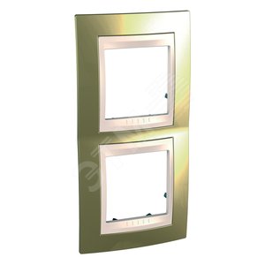 Unica Хамелеон Золото/Бежевый Рамка 2-ая вертикальная | MGU66.004V.504 | Schneider Electric - Schneider Electric